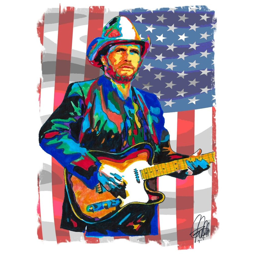 Merle Haggard Singer Guitar Country Music Poster Print Wall Art 18x24